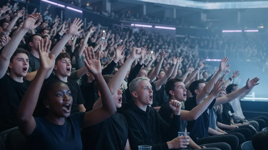 Crowd reaction in an esports arena bowl