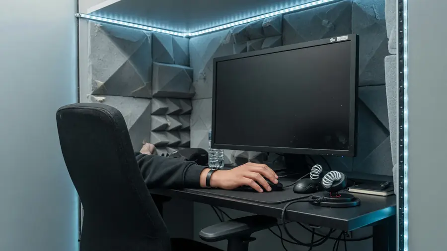Close detail of a LAN competitor booth